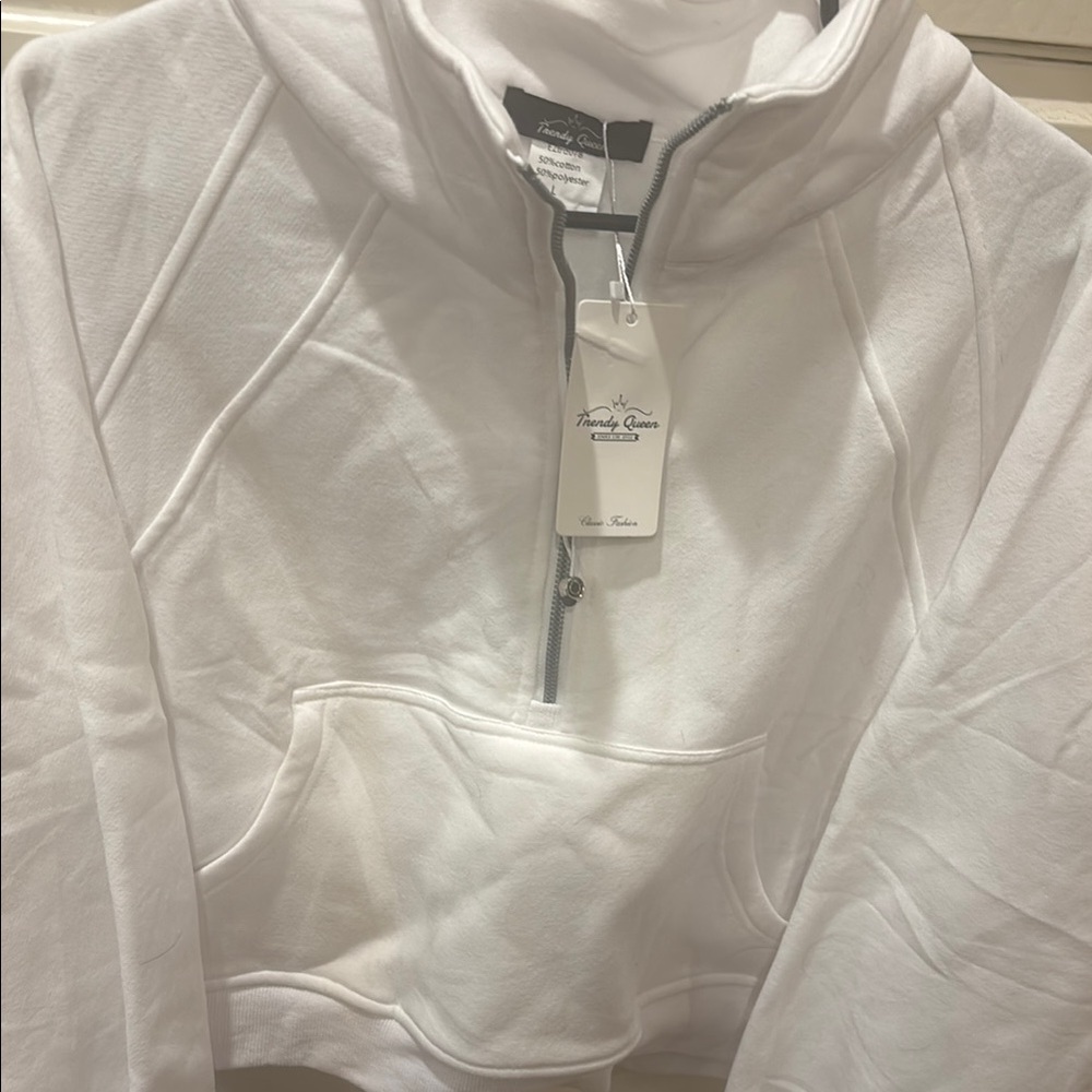 White Quarter-Zip Hoodie
